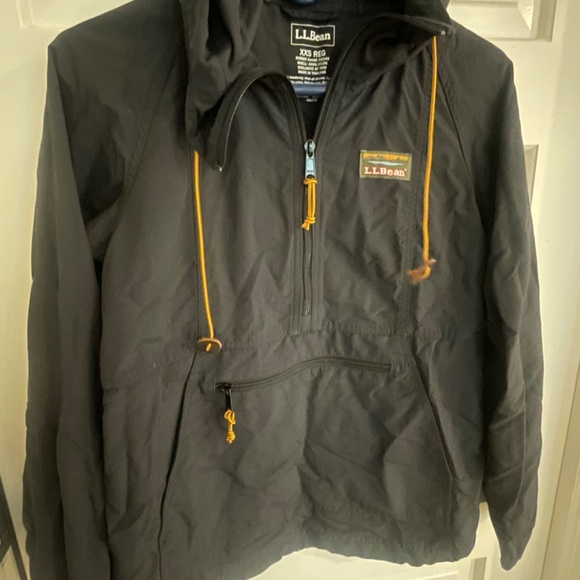 LL Bean Black Windbreaker Anorak - XXS - Picture 2 of 4